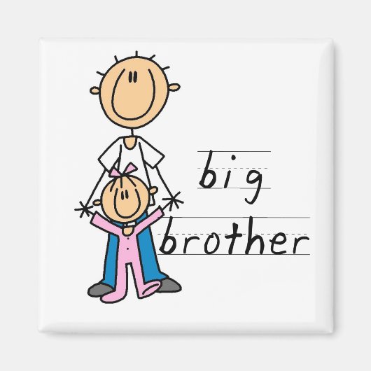 Big Brother mit Babytrampen und Geschenken Magnet (Vorne)