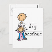 Big Brother mit Babytrampen und Geschenken Postkarte (Vorne/Hinten)