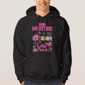 Big Brother of the Birthday Girl Flamingo Thema Pa Hoodie (Vorderseite)