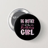 Big Brother Of The Birthday Girl Nk Coquette Bow F Button (Vorne & Hinten)