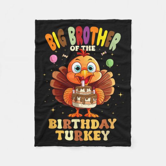 Big Brother Of The Birthday Turkey Family 1st Birt Fleecedecke (Vorderseite)