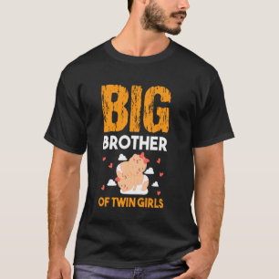 Big Brother of Twin Girls Baby Siblans Family Sis T-Shirt