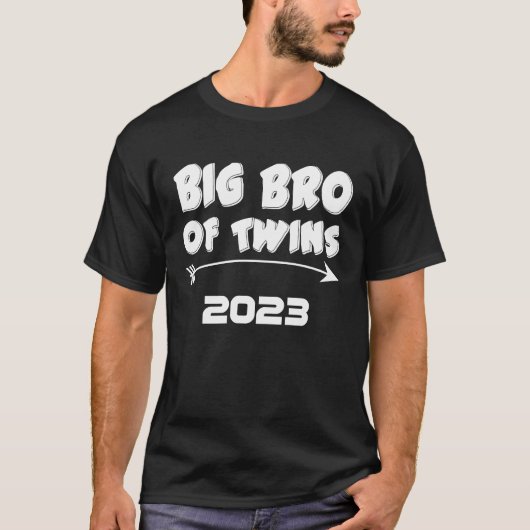 Big Brother of Twins 2023 Baby Announcement Boy To T-Shirt (Vorderseite)