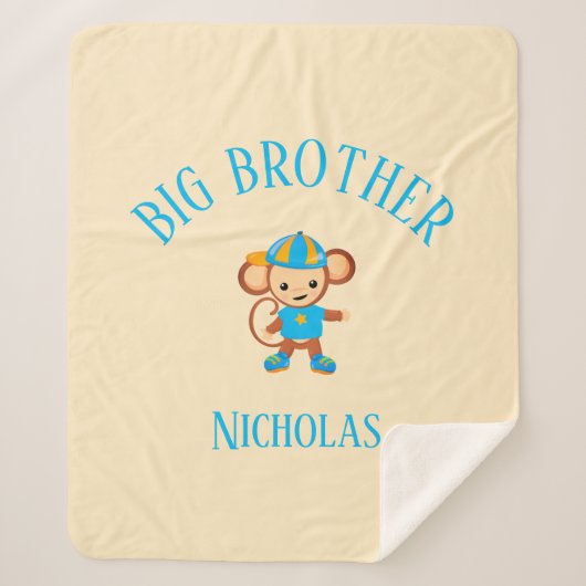 Big Brother Personalisiert mit Name Monkey Sherpadecke (Vorderseite)