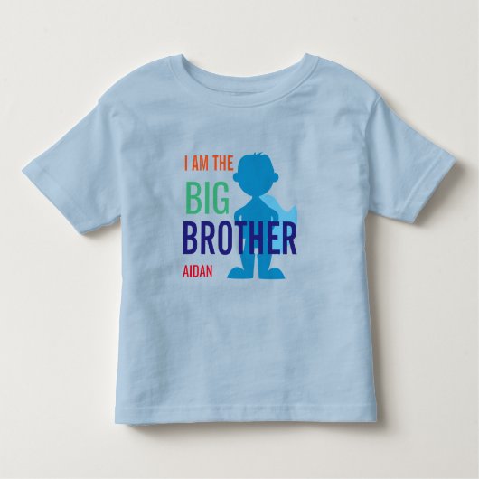 Big Brother Personalisiert Superhero Silhouette Bo Kleinkind T-shirt (Vorderseite)