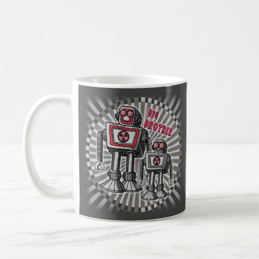 Big Brother Robot-Tasse Kaffeetasse (Links)