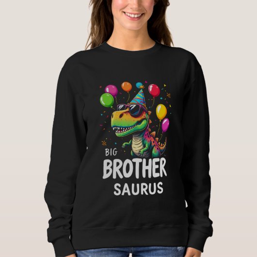 Big Brother Saurus Playful Dinosaur Sweatshirt (Vorderseite)