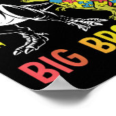 Big Brother Saurus T Rex Autismus Bewusstsein Auti Poster (Ecke)