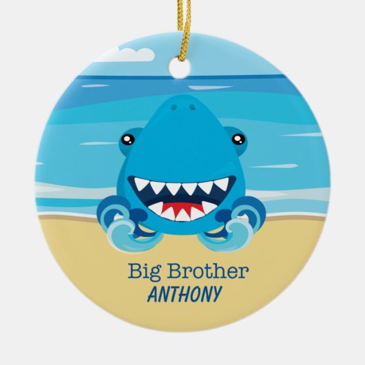 Big Brother Shark on Beach Ornament (Vorne)