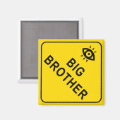 Big Brother Square Magnet (Vorderseite/Rückseite)