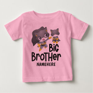 Big Brother Superhero Cat Illustration Individuell Baby T-shirt