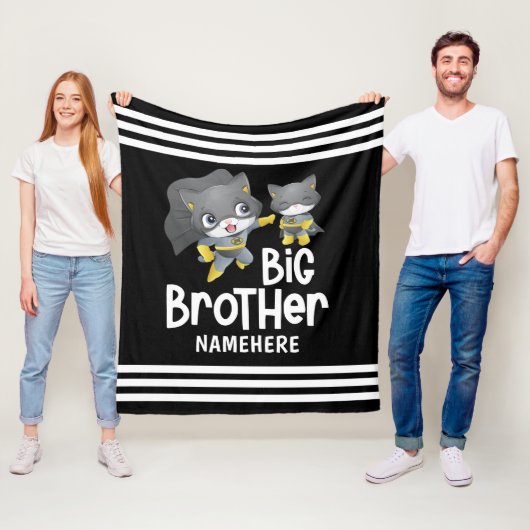 Big Brother Superhero Cat Illustration Individuell Fleecedecke (Beispiel)