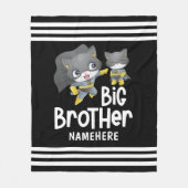 Big Brother Superhero Cat Illustration Individuell Fleecedecke (Vorderseite)