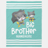 Big Brother Superhero Cat Illustration Individuell Fleecedecke (Vorderseite)