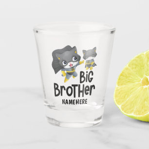 Big Brother Superhero Cat Illustration Individuell Schnapsglas