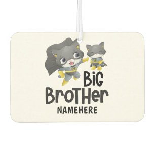 Big Brother Superhero Cat Individuelle Name Autolufterfrischer
