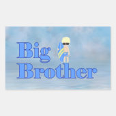 Big Brother Surfer Boy Sibling Rechteckiger Aufkleber (Vorderseite)