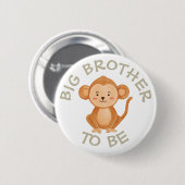 Big Brother to be Baby Shower Button Wild One Zoo (Vorne & Hinten)