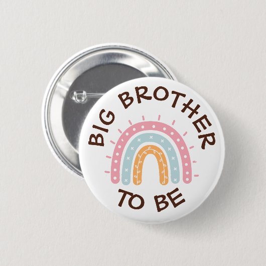 Big Brother to be Baby Showknopf Regenbogen Button (Vorne & Hinten)