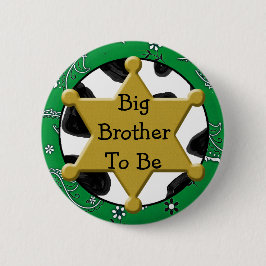 Big Brother to Be Blue Bandanna Baby Duschknopf Button