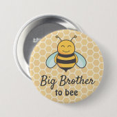 Big Brother to be Bro Bumblebee Bee Baby Shower Button (Vorne & Hinten)