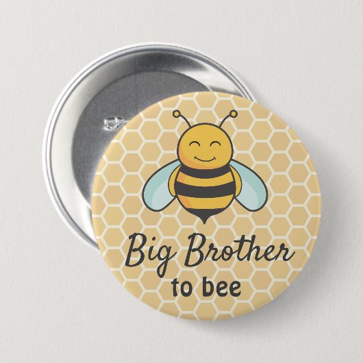 Big Brother to be Bro Bumblebee Bee Baby Shower Button (Vorne & Hinten)