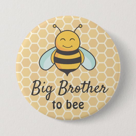 Big Brother to be Bro Bumblebee Bee Baby Shower Button (Vorderseite)