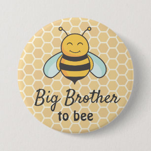 Big Brother to be Bro Bumblebee Bee Baby Shower Button