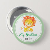 Big Brother to be Jungle Safari Baby Boy Shower Button (Vorne & Hinten)