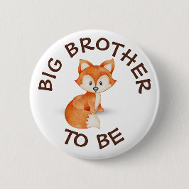 Big Brother to be Woodland Animals Baby Dusche Button