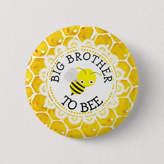 Big Brother to Bee Baby Showknopf Button (Vorderseite)