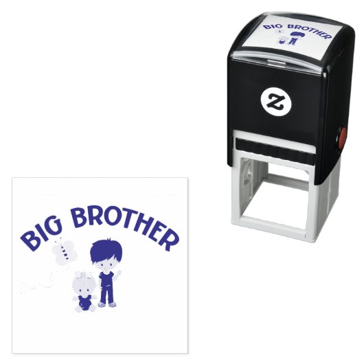 Big Brother to New Baby Sister Selbstfarbige Brief Permastempel (Beispiel)