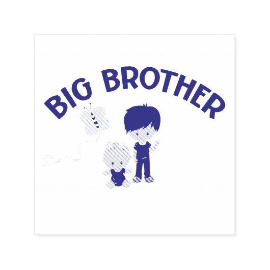 Big Brother to New Baby Sister Selbstfarbige Brief Permastempel (Design)