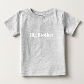 Big Brother White individuelle Name Text niedlich Baby T-shirt (Vorderseite)