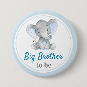 Big Brother zu Baby Boy Dusche Elephant Blue Button (Vorderseite)