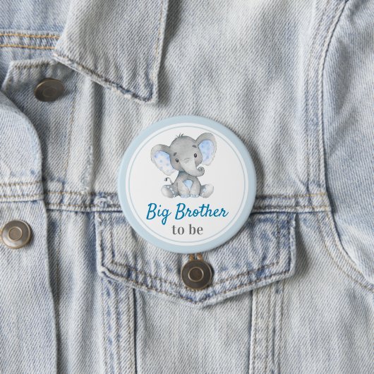 Big Brother zu Baby Boy Dusche Elephant Blue Button (Beispiel)