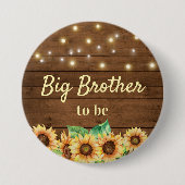 Big Brother zu New Bro Rustic Fall Baby Dusche Button (Vorderseite)