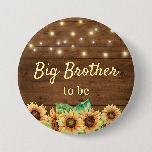 Big Brother zu New Bro Rustic Fall Baby Dusche Button (Vorderseite)