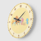 Big Brown Bär & Friends vier Stühle teilen Große Wanduhr (Winkel)