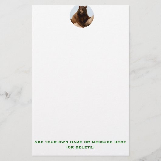 Big Brown Bear Briefpapier (Vorderseite)