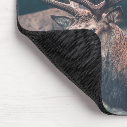Big Brown Buck Deer mit großen Antlern Mousepad (Ecke)