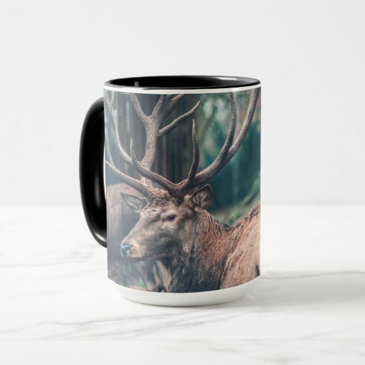 Big Brown Buck Deer mit großen Antlern Tasse (Vorderseite Links)