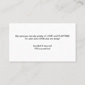 Big Brown Dog Pet Sitzen Visitenkarte (Rückseite)