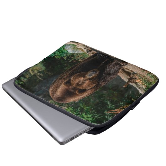 Big Brown Grizzly Bär Laptopschutzhülle (Vorne Knopf)