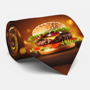 Big Brown Hamburger Neck Tie Krawatte