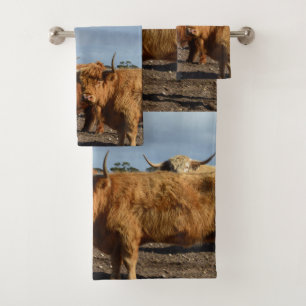 Big Brown Highland Cow, Badetücher Set