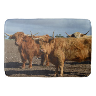 Big Brown Highland Cow, Memory Foam Bathmat Badematte