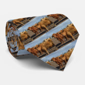 Big Brown Highland Cows, Full Print Neck Tie Krawatte (Gerollt)
