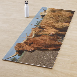 Big Brown Highland Cows, Yoga Mat, Yogamatte