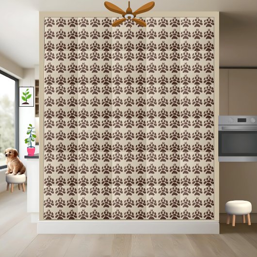 Big Brown Paw Print Tile Fliese